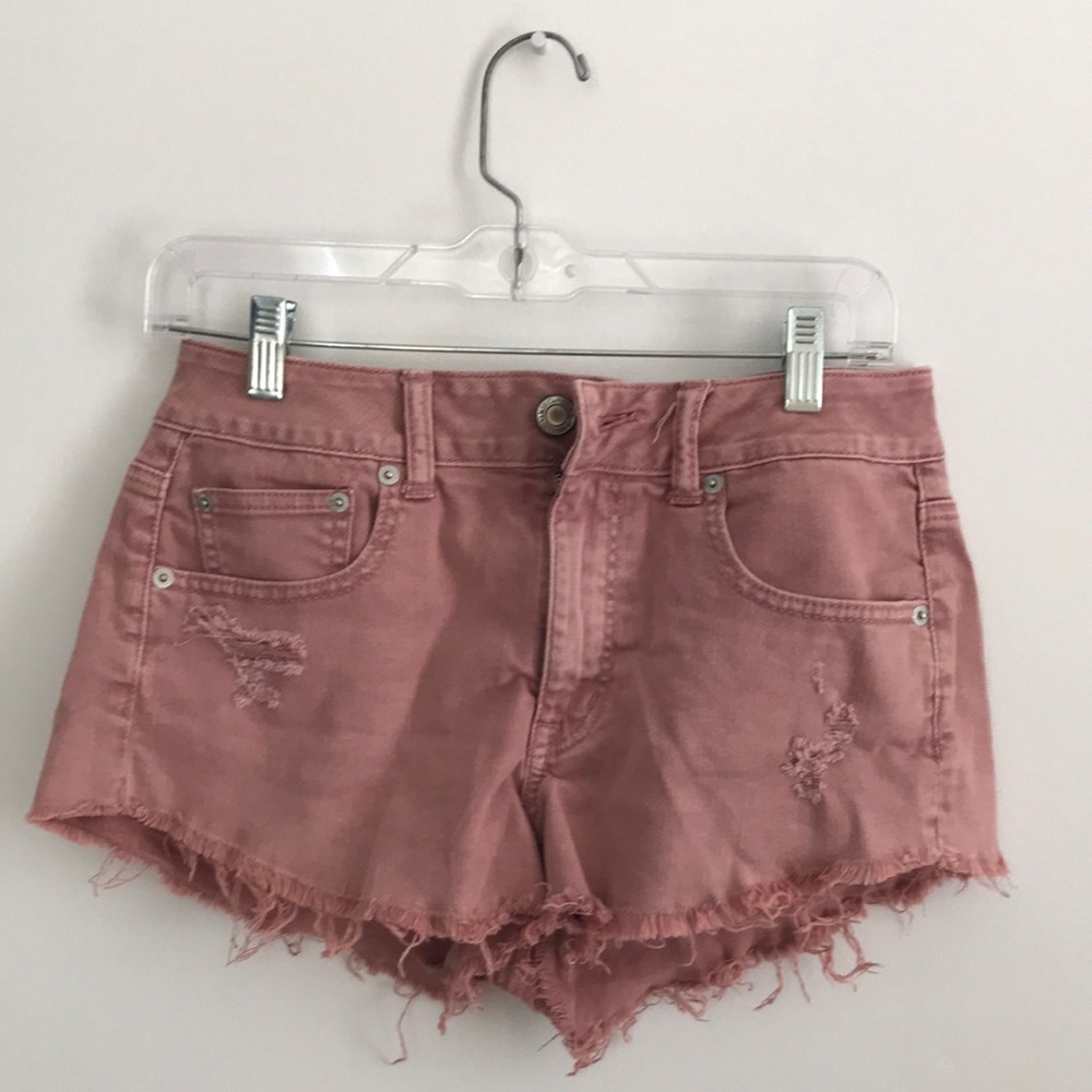 American eagle ripped cut off shorts 6 pink